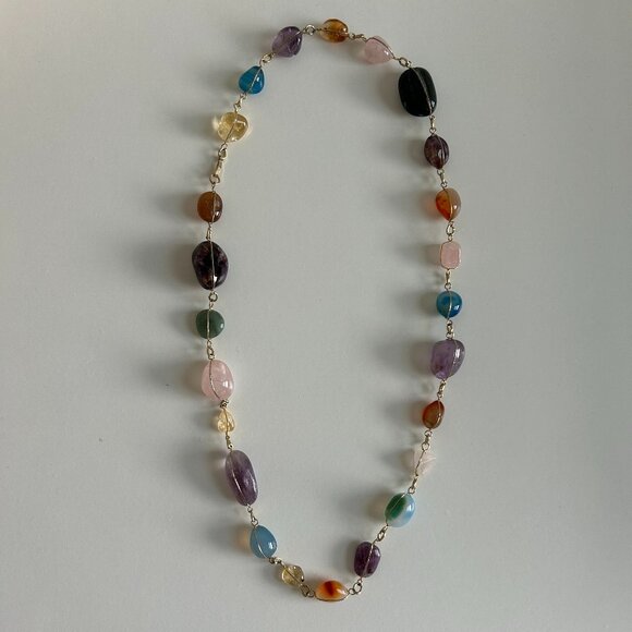 Set of 7 assorted costume jewelry colorful necklaces - Picture 6 of 8